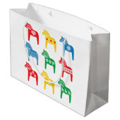 GIFT BAG SCANDINAVIAN DALA HORSE DESIGN GROßE GESCHENKTÜTE (Rückseite Schrägansicht)