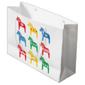 GIFT BAG SCANDINAVIAN DALA HORSE DESIGN GROßE GESCHENKTÜTE (Vorderseite Schrägansicht)