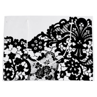 GIFT BAG, SCHWARZ UND WEISS GROßE GESCHENKTÜTE