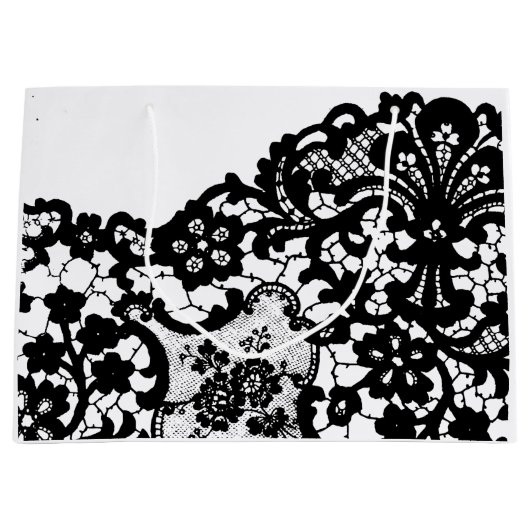 GIFT BAG, SCHWARZ UND WEISS GROßE GESCHENKTÜTE (Vorderseite)