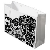 GIFT BAG, SCHWARZ UND WEISS GROßE GESCHENKTÜTE (Vorderseite Schrägansicht)