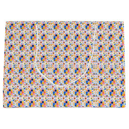 Gift bag with a colorful geometric pattern  große geschenktüte