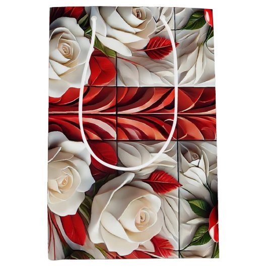 Gift Bag with colors of England flag Mittlere Geschenktüte (Vorderseite)