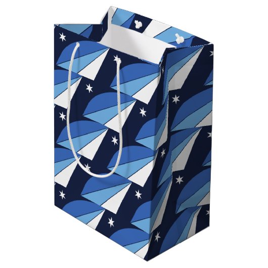Gift Bag with flag of Columbia, SC, USA Mittlere Geschenktüte (Rückseite Schrägansicht)