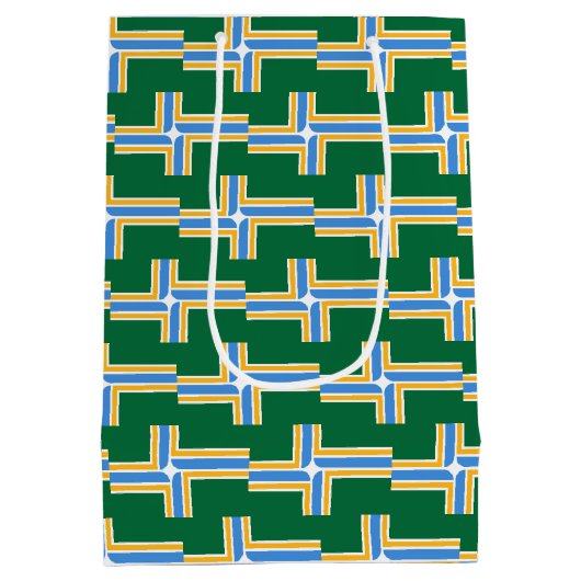 Gift Bag with flag of Portland City, USA Mittlere Geschenktüte (Rückseite)