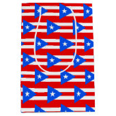 Gift Bag with flag of Puerto Rico, USA Mittlere Geschenktüte (Vorderseite)