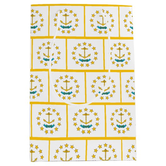 Gift Bag with flag of Rhode Island, USA Mittlere Geschenktüte (Vorderseite)