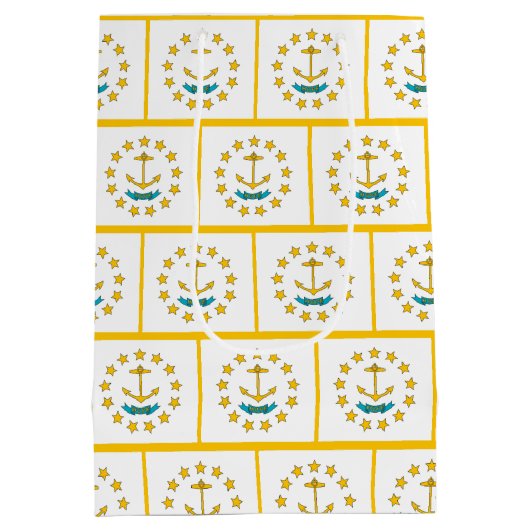 Gift Bag with flag of Rhode Island, USA Mittlere Geschenktüte (Rückseite)