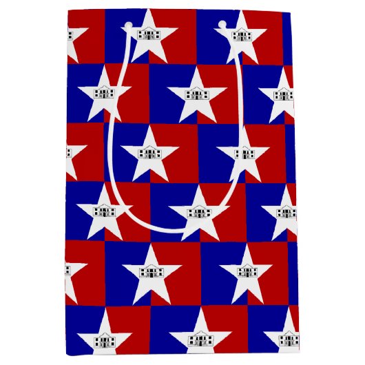 Gift Bag with flag of San Antonio, USA Mittlere Geschenktüte (Vorderseite)