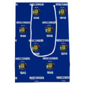 Gift Bag with flag of Wisconsin, USA Mittlere Geschenktüte (Rückseite)