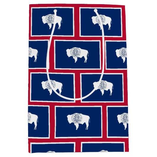 Gift Bag with flag of Wyoming, USA Mittlere Geschenktüte (Vorderseite)