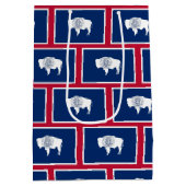 Gift Bag with flag of Wyoming, USA Mittlere Geschenktüte (Rückseite)