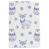 Gift Bag with Polar Bears and Reindeers Mittlere Geschenktüte (Vorderseite)