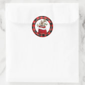 Gift Bag Yorkie Terrier Kariert Frame Rücksendeadr Runder Aufkleber (Tasche)