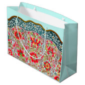 GIFT-BAGS CHINESISCHE PATTERN CUSTOM-DESIGN GROßE GESCHENKTÜTE (Rückseite Schrägansicht)