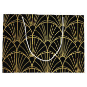 Gift Bags Gold Geometric and Art Deco Patterned Große Geschenktüte (Rückseite)