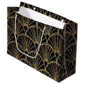 Gift Bags Gold Geometric and Art Deco Patterned Große Geschenktüte (Vorderseite Schrägansicht)