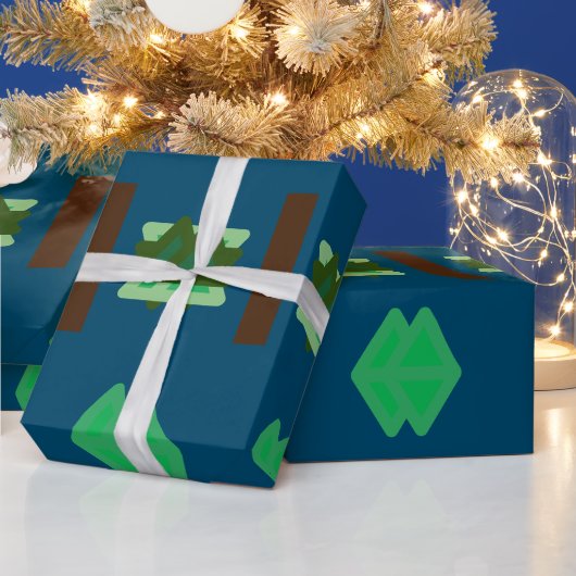 GIFT _BEAUTIFUL_KELLY_GREEN_OCEAN_BLUE_BROWN GESCHENKPAPIER (Feiertage)