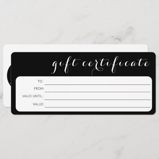 GIFT-BESCHEINIGUNG FÜR DAS Schwarz-weiße UNTERNEHM (Vorne/Hinten)