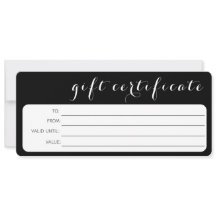 GIFT-BESCHEINIGUNG FÜR DAS Schwarz-weiße UNTERNEHM