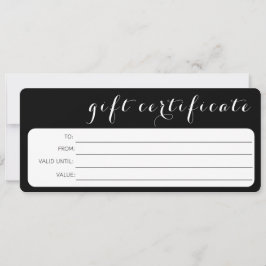 GIFT-BESCHEINIGUNG FÜR DAS Schwarz-weiße UNTERNEHM