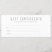 GIFT-BESCHEINIGUNG | Gold Brush Minimalistisch (Rückseite)