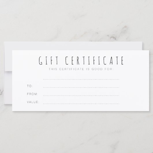 GIFT-BESCHEINIGUNG | Gold Brush Minimalistisch (Rückseite)