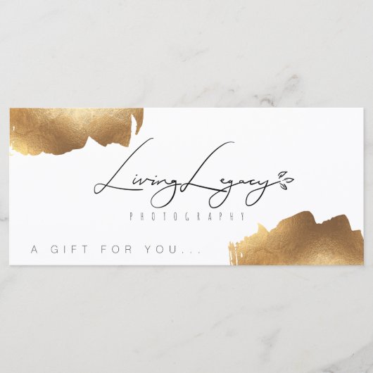 GIFT-BESCHEINIGUNG | Gold Brush Minimalistisch (Vorderseite)