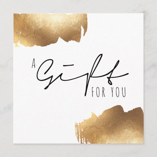 GIFT-BESCHEINIGUNG | Gold Brush Minimalistisch (Vorderseite)