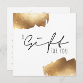 GIFT-BESCHEINIGUNG | Gold Brush Minimalistisch (Vorne/Hinten)