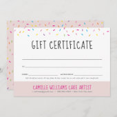 GIFT-BESCHEINIGUNG niedliche lustige bunt Beriesel (Vorne/Hinten)