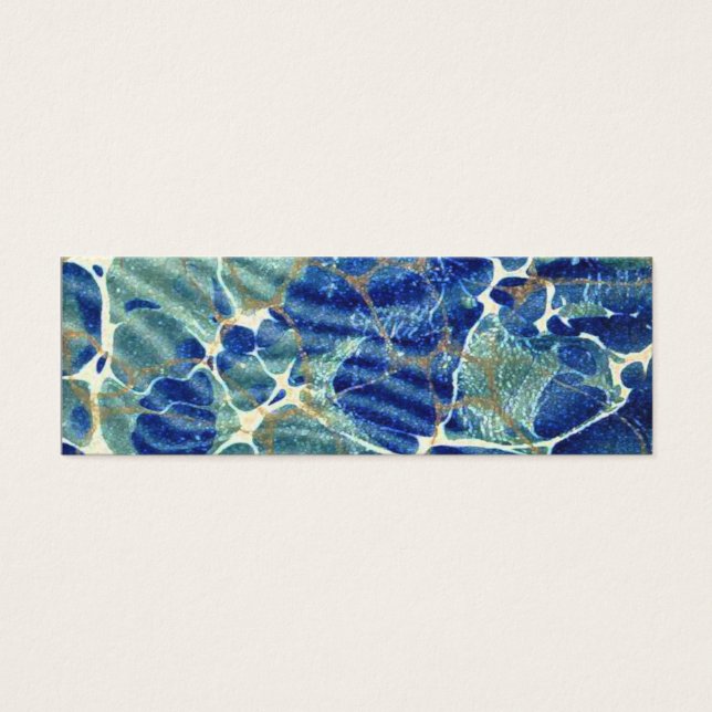 Gift Book Blue Batik Marble Lesezeichen (Vorderseite)