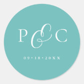 Gift Box Blue Wedding Calligraphy Envelope Sticker (Vorderseite)