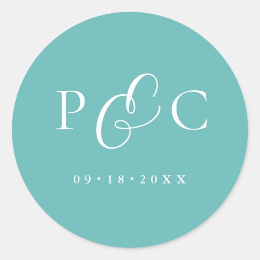 Gift Box Blue Wedding Calligraphy Envelope Sticker (Vorderseite)