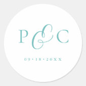 Gift Box Blue Wedding Calligraphy Envelope Sticker (Vorderseite)