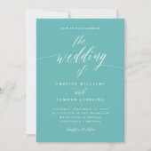 Gift Box Blue Wedding Calligraphy Invitation  Einladung (Vorderseite)