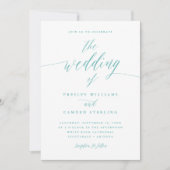 Gift Box Blue Wedding Calligraphy Invitation  Einladung (Vorderseite)