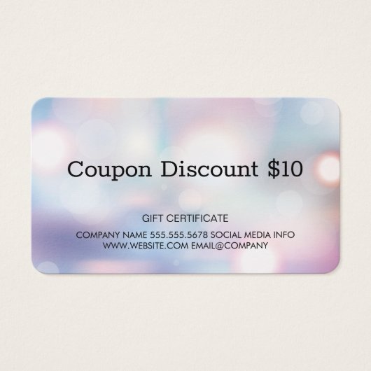 Gift Card Boke | Coupon Code (Vorderseite)