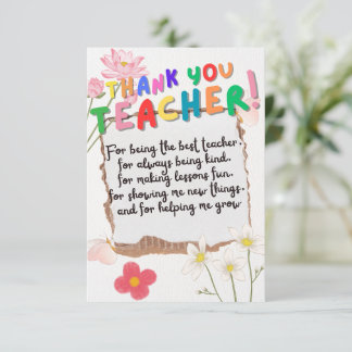 Gift card for teachers dankeskarte
