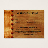 Gift Card Rust Denim Texas Star (Rückseite)