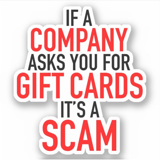 Gift Card Scam - Scam Prevention Aufkleber (Vorderseite)