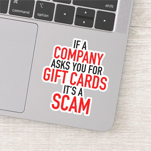 Gift Card Scam - Scam Prevention Aufkleber (Detail)