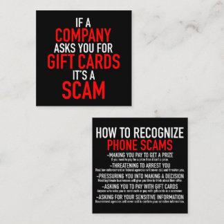 Gift Card Scam - Scam Prevention Quadratische Visitenkarte