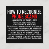 Gift Card Scam - Scam Prevention Quadratische Visitenkarte (Rückseite)