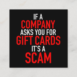 Gift Card Scam - Scam Prevention Quadratische Visitenkarte