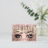 Gift Certificate 100 Peaces Rose Gold Drip Makeup Visitenkarte (Stehend Vorderseite)