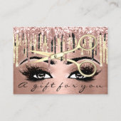 Gift Certificate 100 Peaces Rose Gold Drip Makeup Visitenkarte (Vorderseite)