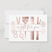 Gift Certificate Digital Rose Gold Scissors Foil Einladung (Vorderseite)