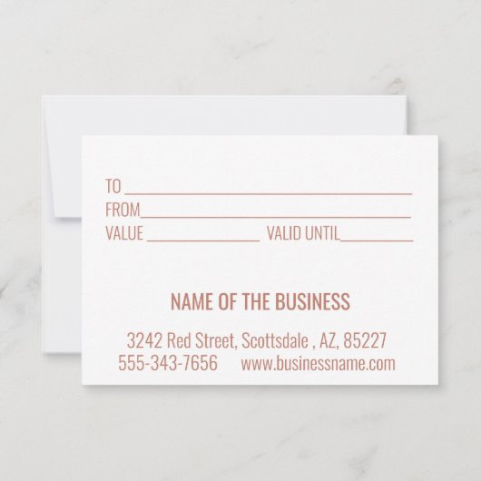 Gift Certificate Digital Rose Gold Scissors Foil Einladung (Rückseite)