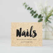 Gift Certificate gold Glitzer Funkennagel Skript (Stehend Vorderseite)